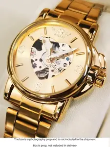 Women's Automatic Mechanical Watch, Luminous Analog Watch, Luxury Dial, Luminous Hands Multifunctional Watch, Stainless Steel Strap, Ideal Gift for Christmas & Birthdays