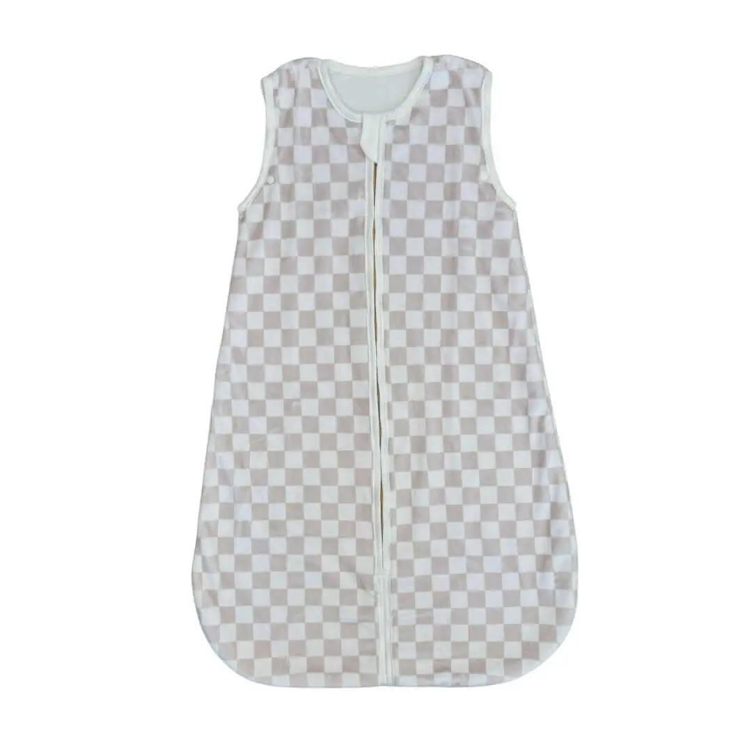 Oat Check Minky Wearable Blanket for Newborn Baby - Soft Bedding, Safe Sleep Alternative Oat Check Minky Wearable Blanket for Newborn Baby - Soft Bedding, Safe Sleep Alternative