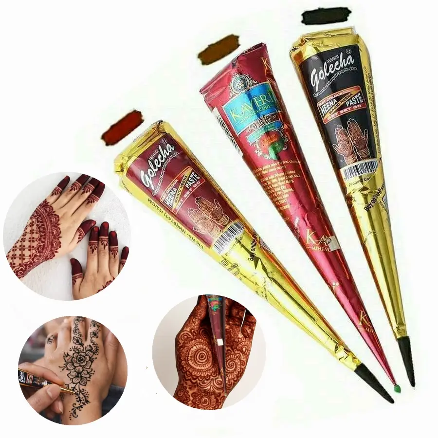 3 Pcs Henna Tattoo Paste, Temporary Waterproof Body Art, Cosmetics Makeup Products, Henna Design Cream, Ideal for Creative Body Design
