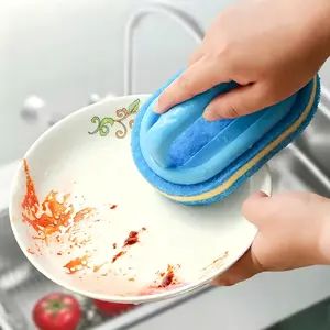 1 Piece Cleaning Sponge Brush, Kitchen and Bathroom Magic Sponge for Glass, Walls, Ceramic, Outdoor Garden Pool Cleaner