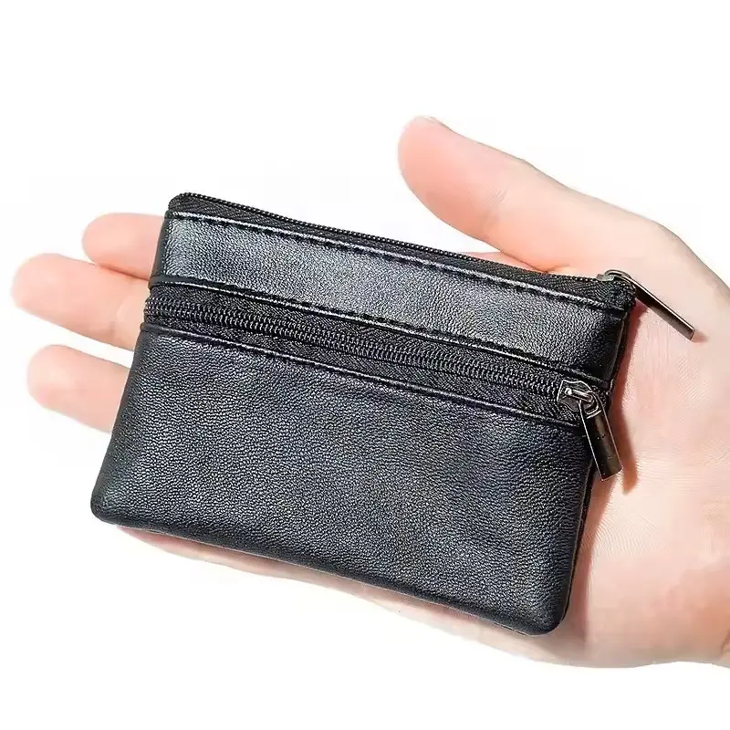Unisex Leather Slimline Men's Wallet - Zipper Design Coin Purse, Change Bag Key Holder for Adults & Children, Unisex Wallet, Zipper Wallet Design