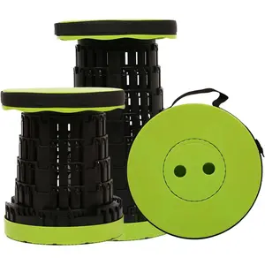 2025 Collapsible Stool Chair, Upgraded Folding Stool for Adults Lightweight, Sturdy, Adjustable, Portable, Foldable Seat Sturdy Stools for Outdoor Camping Fishing Hiking Gardening BBQ