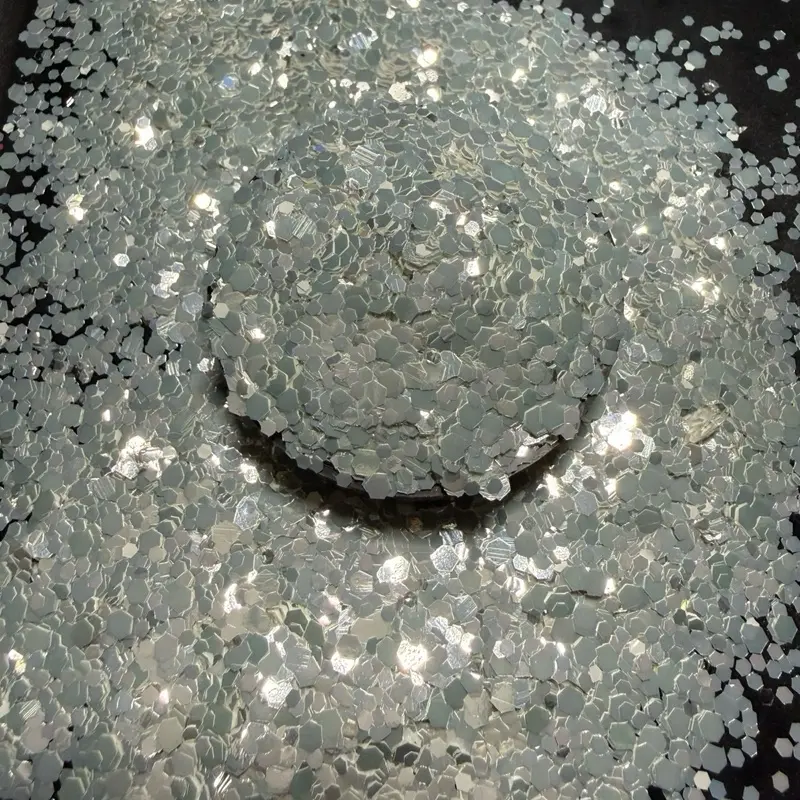 Reese & Riley Co. Glass Act High-Quality Metallic Silver Glitter Mix - Premium, High-Sparkle, Chunky; Nail Art Decoration for Resin Art Tumblers, DIY Crafts, High Quality Glitter