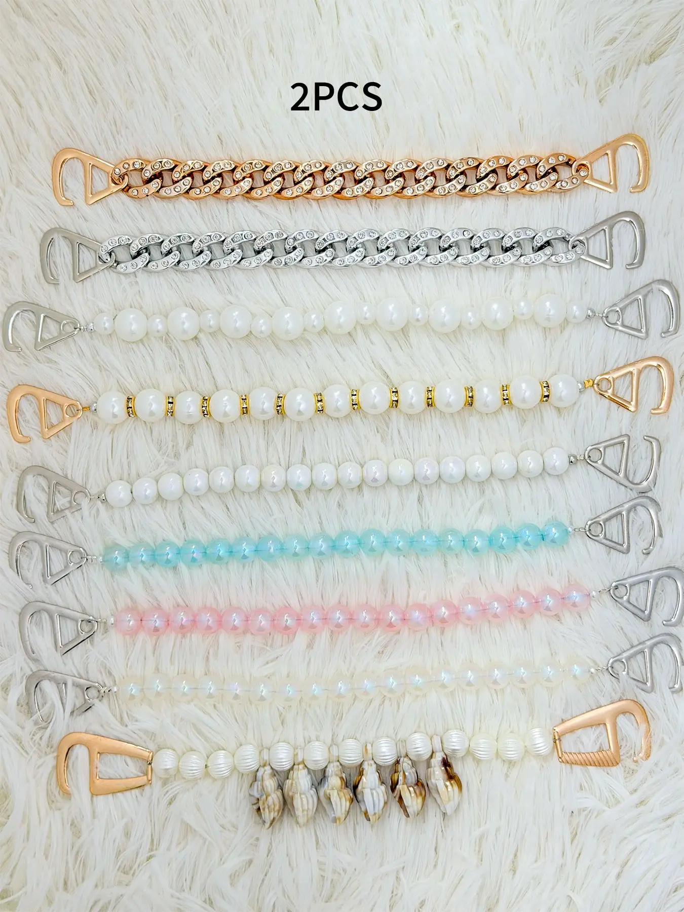 Dongdong Shoe Chain Decoration, Chain Design, Shoe Decoration Charms, Multi-Color Options, Metal Pearl Shell, Luxurious Sweet Cool Style, Fits Dongdong Shoes, Footwear Accessory, Bling Shoe Charms, Decorative Shoe Accessories, Shoe Accessories