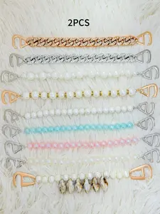 Dongdong Shoe Chain Decoration, Chain Design, Shoe Decoration Charms, Multi-Color Options, Metal Pearl Shell, Luxurious Sweet Cool Style, Fits Dongdong Shoes, Footwear Accessory, Bling Shoe Charms