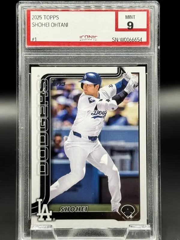 2025 Topps LA Dodgers Superstar Shohei Ohtani #1 baseball card Graded Mint 9