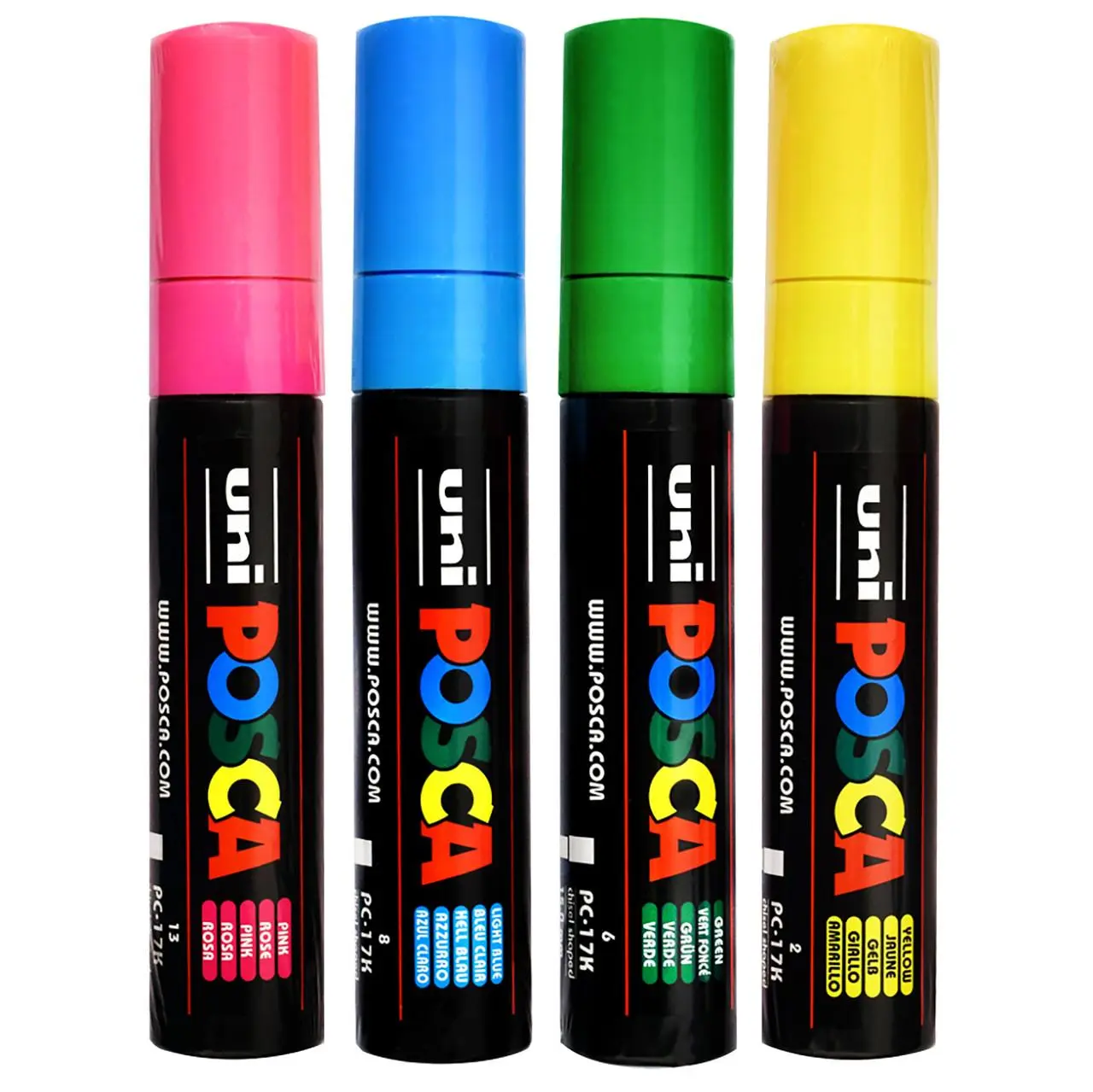 Posca Paint Marker Extra Broad PC17K Set of 4, Bright Colors