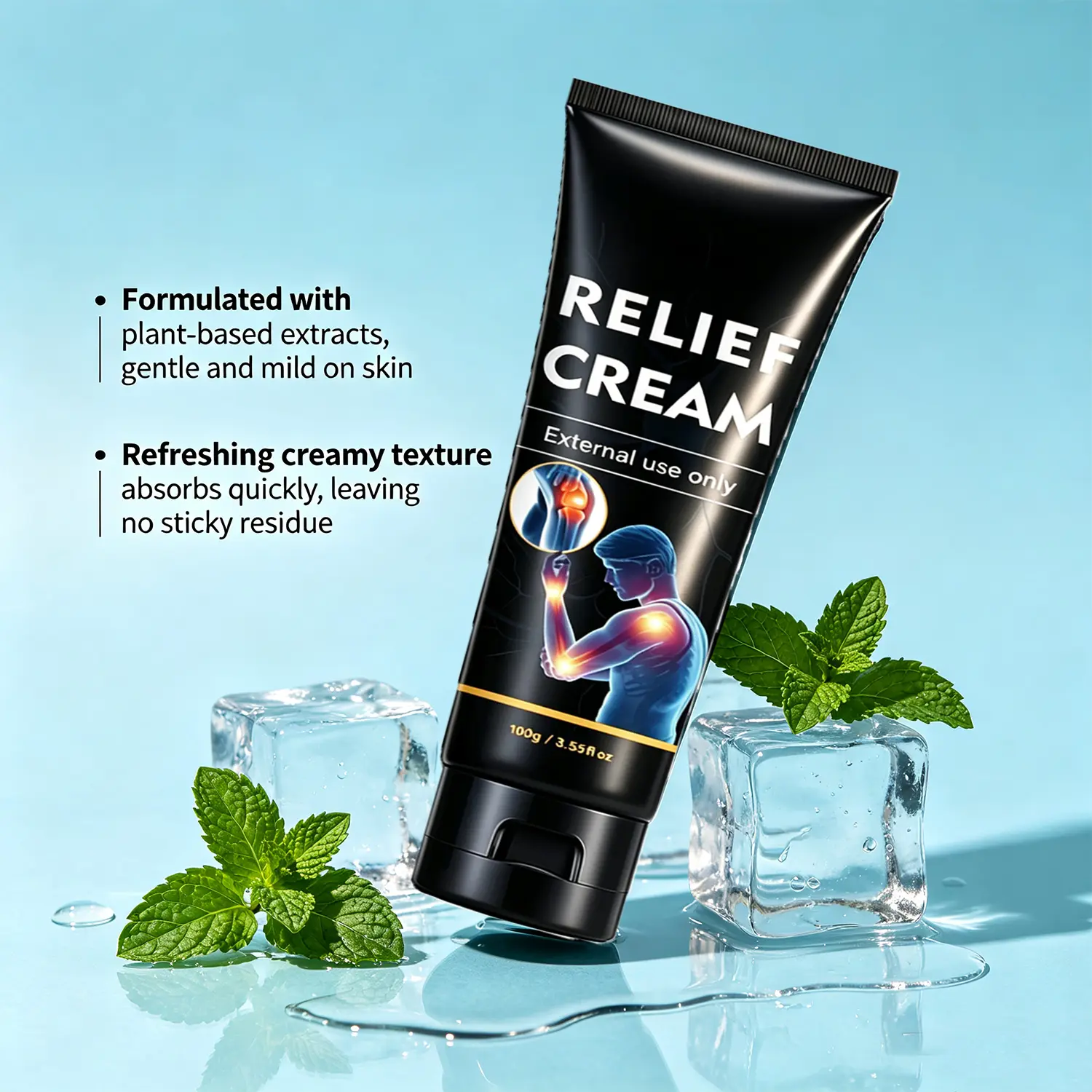 Botanical Soothing Cream with Capsaicin & Menthol – Gentle Moisturizer for Face, Scalp & Body, Soothes Irritated Skin, Alcohol-Free 100g