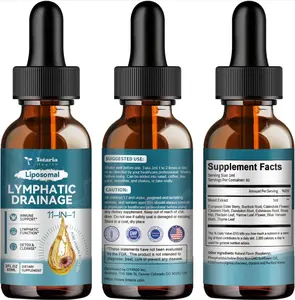Totaria 2 pack/3 pack 11 In 1 Liposomal Lymphatic Drainage Drops -Organic Supplement with Burdock Root Echinacea Elderberry Calendula Cleavers Herb Dandelion Supports Lymphatic Health 2 FL.OZ Healthcare Natural