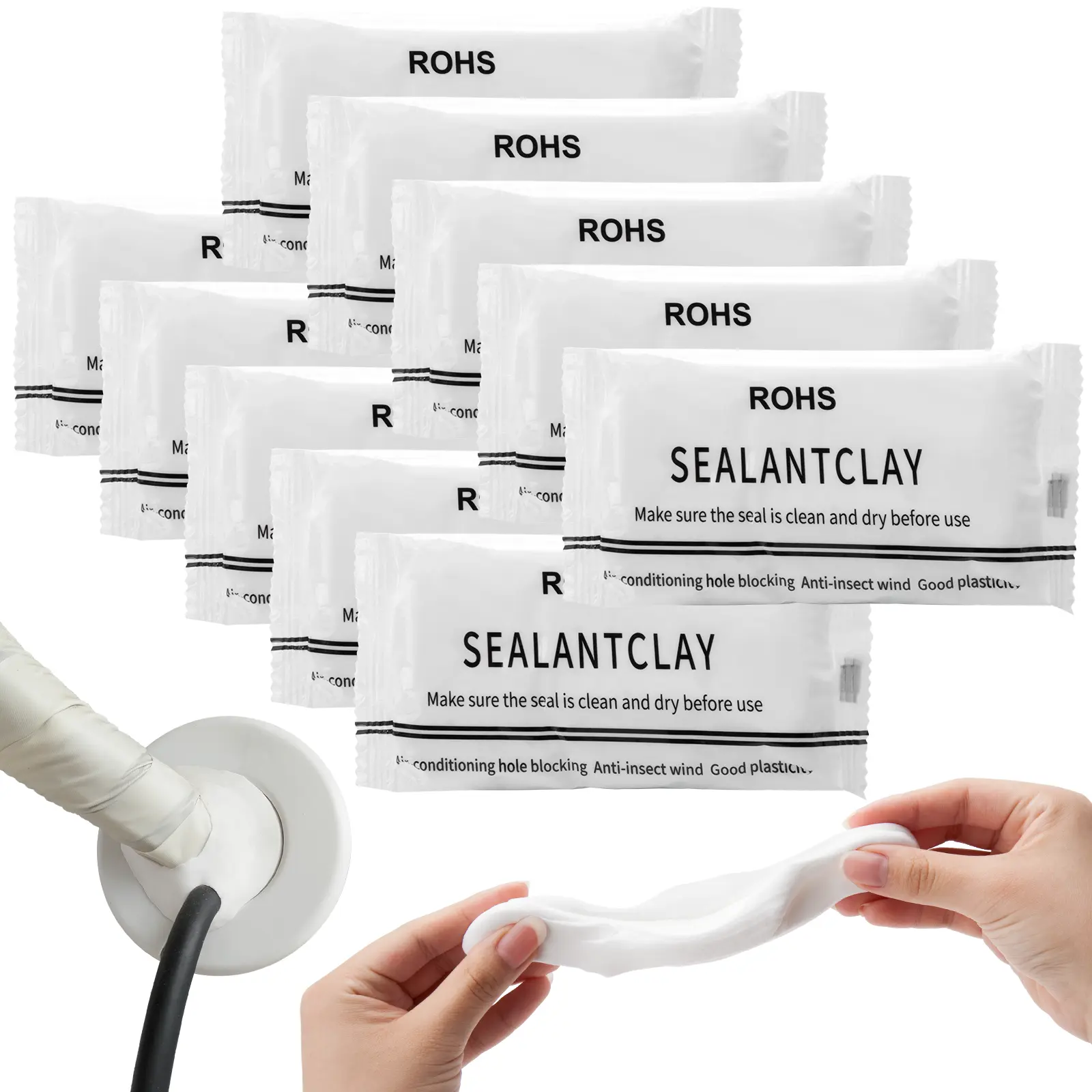 10PCS Wall Hole Repair Kit –Sealant Mastic Putty for Quick Fix, Air Conditioning & Drain Holes, Durable, Easy-to-Apply Mending Mud for Home Repair, Wall Crack Filling & Leak Sealing