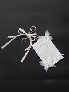 Sweet Cool Style Lace Keychain Jewelry with Bow Bead Decoration, DIY Keychain Bag Phone Accessory, Keychains Diy, Suitable for Bags and Keys