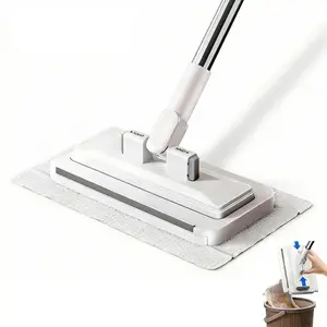 One-Use Mop with Clip, Hands-Free Dry Wet Dusting Mop, Self Wringing Mop for Hardwood and Tile Floors, Multi-Purpose Cleaning Tool