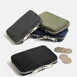 Unisex Casual Nylon Wallet - Waterproof Zipper Short Mini Purse for Students
