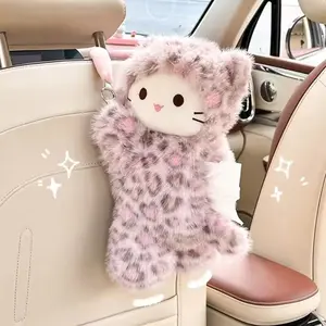 Cute Cartoon Cat Design Car Tissue Box, Universal Hanging Car Tissue Holder, Car Interior Accessories for Women & Girls