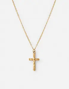 Textured Cross Necklace