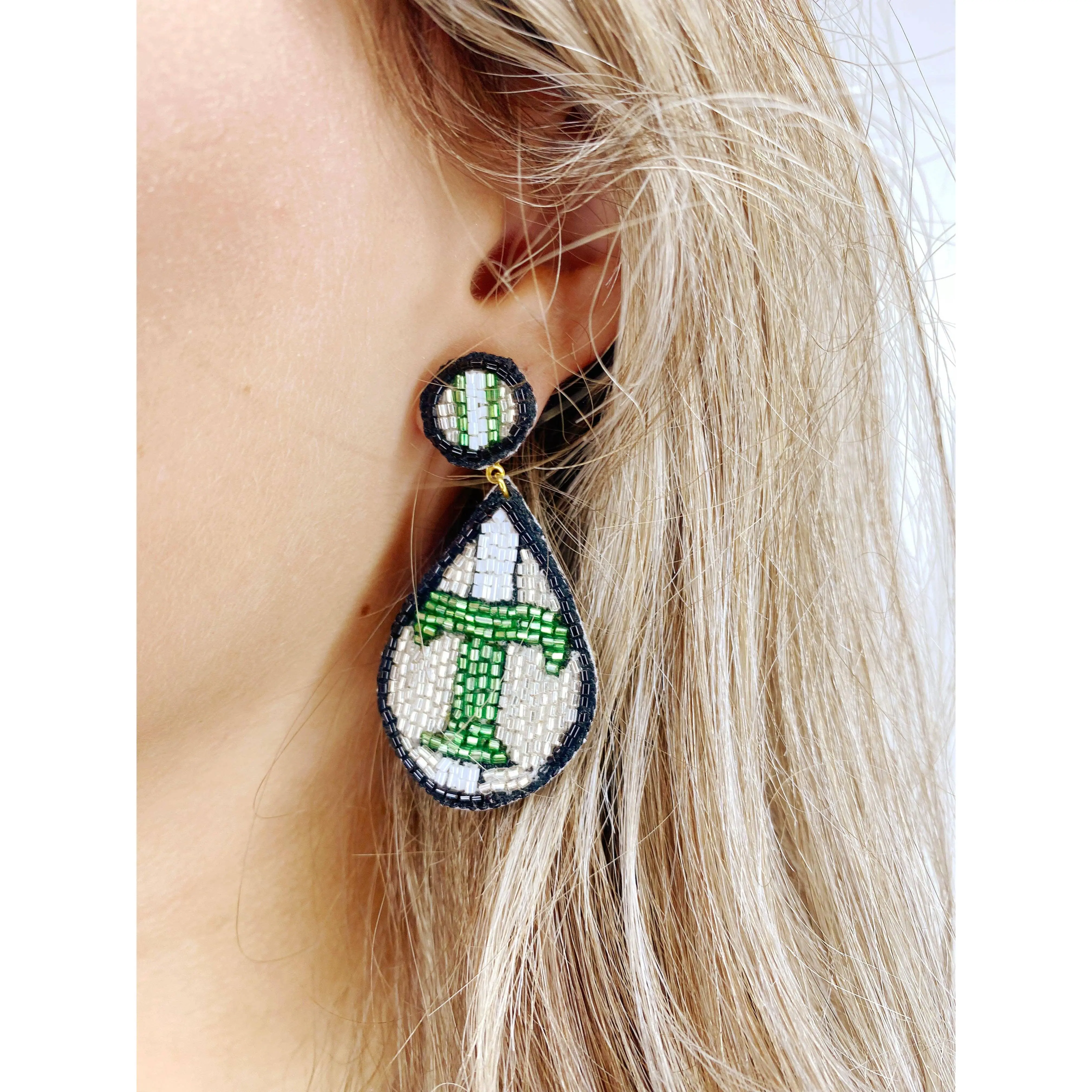 Trinity Hand Beaded Earrings