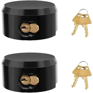2 Pack Hidden Shackle Padlock Keyed Alike Trailer Puck Padlocks Anti Theft 2-7/8" Puck Lock for Trailers Trucks Vans Shed