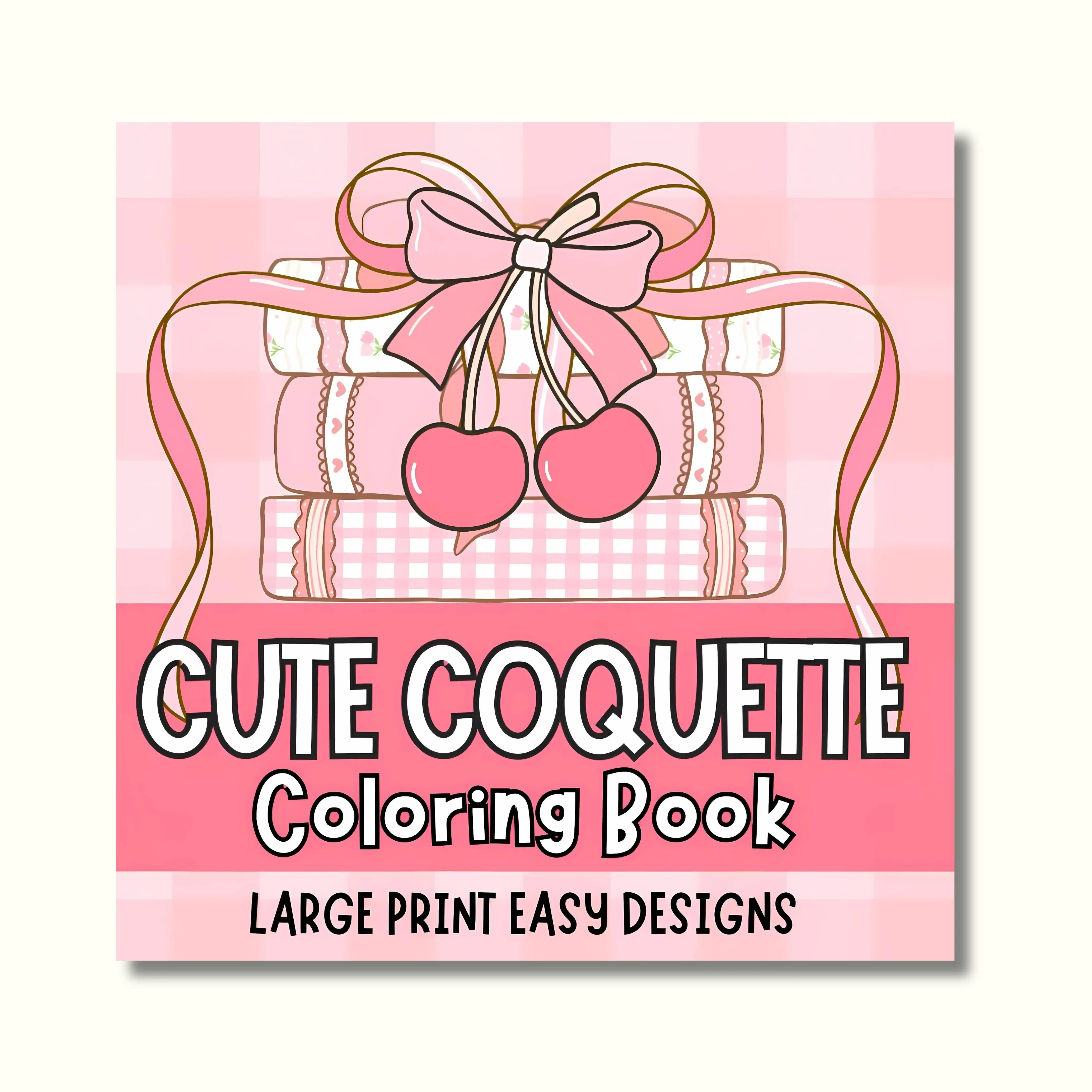 Cute Coquette Large Print Bold & Easy Coloring Book for Adults Women Seniors Beginners Big Simple Designs stress-free coloring Relaxation unique gift