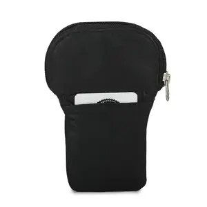 Leatherboss Genuine Leather Cigarette Case Lighter Match Pocket Zipper Coin Pouch- BLACK