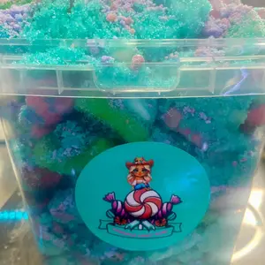 Variety Pick N Mix Bucket with Candy Coated Toppings - Colorful Candy Treats in Clear Container - Snack, Bonbon Sweet