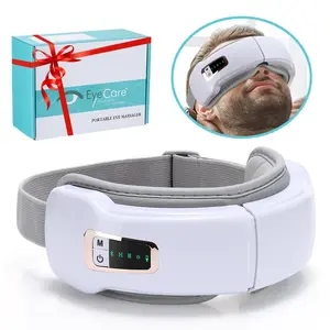 Electric Eye Massager Airbag Hot Compress, Music 5 Modes Heat Vibration, Wireless Foldable Design for Relaxation and Sleep Travel Eye Mask Chrismas Gift, USB Rechargeable Massagers