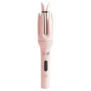 Electric Heated 28 mm Hair Curler — 4 Heat Settings, Professional Long-Lasting Big Wave Hairstyling Tool for Beach Waves, Rotating Curling Iron for Home and Salon