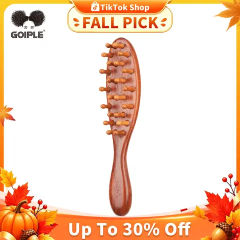 Goiple Dreadlock Care Loc Brush - Unisex Sandalwood Comb-Tooth Wood Bristle Tool with Elegant Wood Design, Relaxing Scalp Scratcher for Microlocs, Braided Hair (Scalp Scratcher Hair Brushes & Combs)