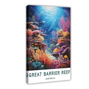 Great Barrier Reef Australia City Travel Cityscape Landscape Canvas Poster Wall Art for Home Bedroom Office Dorm Room Decor