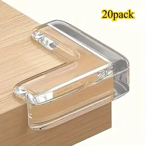 20pcs Transparent PVC Corner Protectors for Power Outlets & Table Edges - Durable Safety Guards, Clear Adhesive Corner Guards for Furniture Protection, Furniture Safety, Sleek Design, Flexible Protection