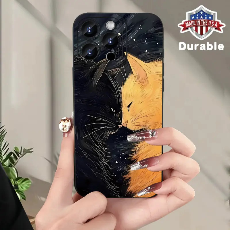 A Popular Creative Cat-Pattern Phone Case, Compatible with Iphone 16/15/14/13/12/11/XS/XR/X/7/8 Plus/Pro/Max/Mini - A Stylish Design Suitable for Everyone, Perfect As a Gift for Friends, Family, Boyfriends, Or Girlfriends.