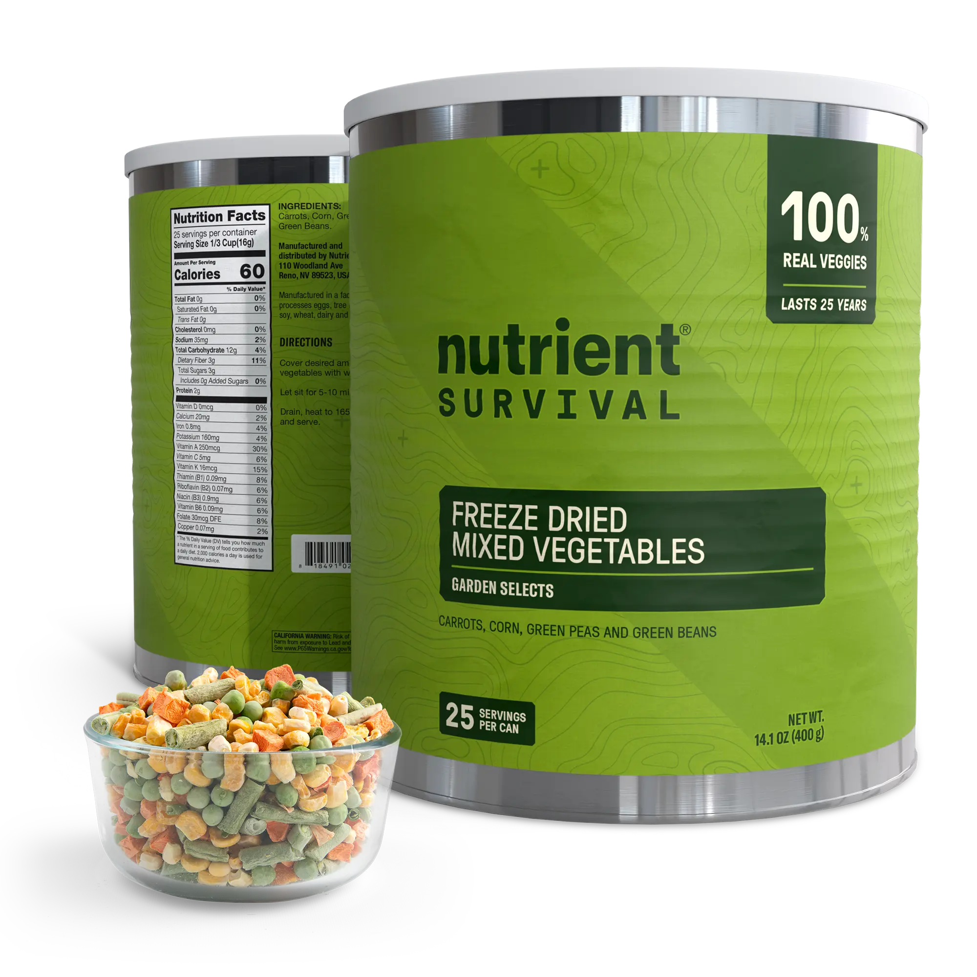 Freeze Dried Mixed Vegetables #10 Can