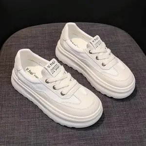 [Sneakers] Women'S Breathable Mesh White Sneakers, 2026 New Model, Thick-Soled Casual Sneakers, Both The Upper And Sole Are Made Of Fabric Material
