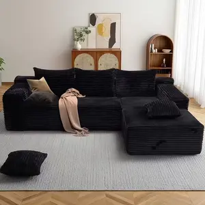 105 Inch Living Room Sofa - No Assembly Required, Deep Seat Sofa with Queen Chair, Free Combination Sofa, Corduroy Fabric, Spacious Design with Large Space, Comfortable Seat Cushion, Modern Style, Soft And Thick Cushion, Classic Style Modular Sofa Set