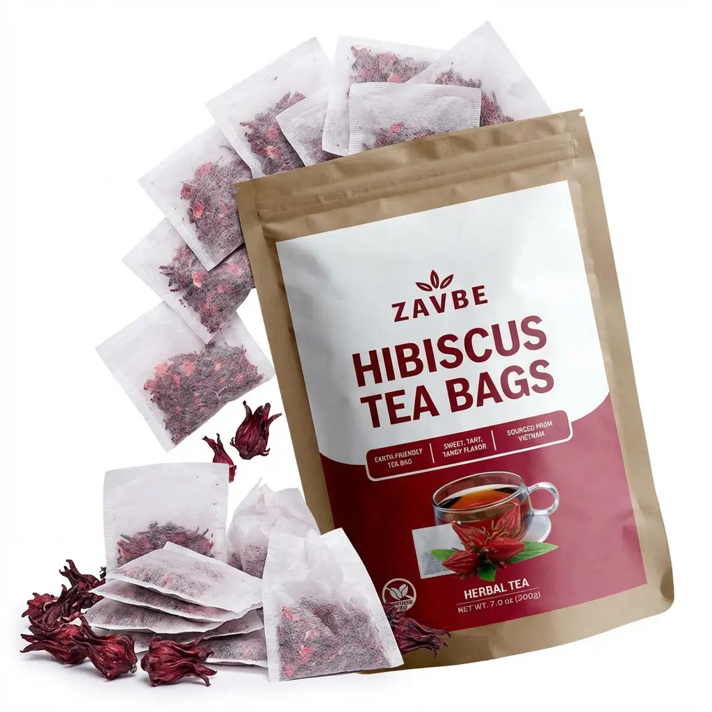 ZAVBE 100 Pack Hibiscus Tea Dried Hibiscus Flower Perfect for Hibiscus Tea loose leaf, Flor de Jamaica, Cut and Sifted Packaged in Resealable Bag Hot & Iced Tea, Whole Flowers and Petals