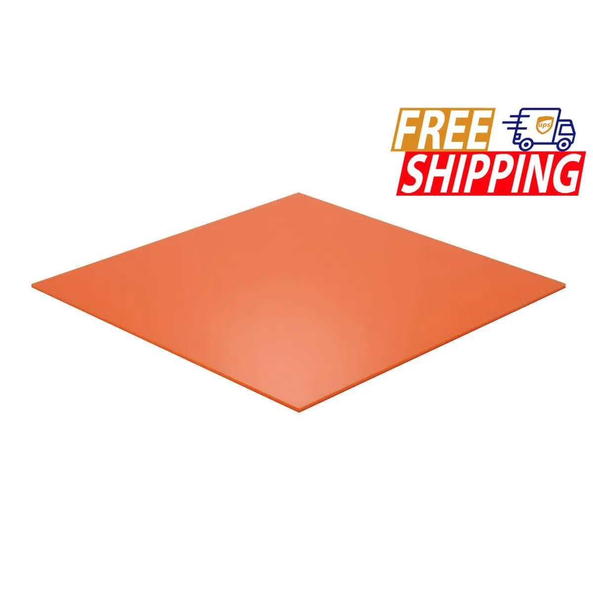Acrylic Sheet - Orange Translucent 6% - 1/8 inch thick