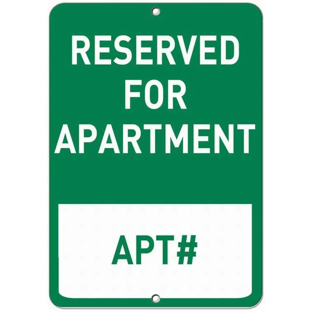 Notice Sign 12x16 Reserved for Apartment Apt# Parking Sign Tin Metal Signs Decor
