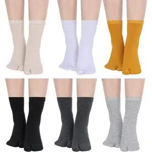 6 Pairs Tabi Socks Elastic Split Two Toe Tabi Flip Flops Socks Ankle Cotton Sandal Matching for Men Women Unisex Womenswear Bridal Casual Everyday Fit