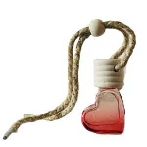 Heart-Shaped Hanging Essential Oil Diffuser Bottle Car Air Freshener Home Office Deodorizer Portable Design Decorative Gift Odor Neutralization