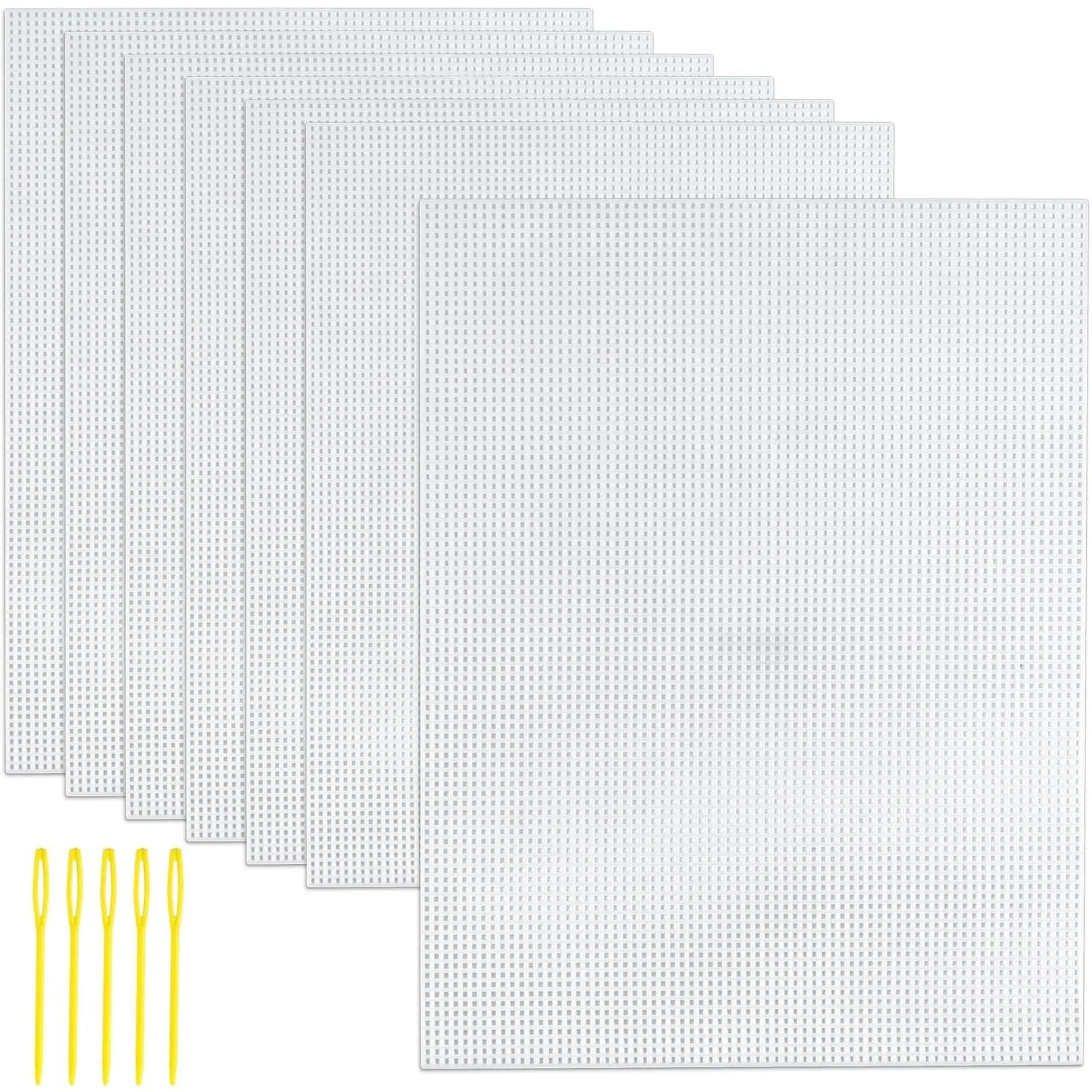 7 count 7 Count Plastic Canvas Sheets, 10.2 x 13.2 inch Plastic Mesh, Eye Mesh for Embroidery,  Yarn Crafting, Knit and Crochet Projects, Make Aquarium Dividers (with 5 count Weaving )