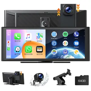 【Valentines】VOLAM 9.26-Inch Wireless CarPlay Screen, Compatible with Apple CarPlay & Android Auto, Built-in 4K Dash Cam, 1080P Rear Camera, G-Sensor with Collision Video Lock, Ideal for Driving Recording & Vehicle Upgrade