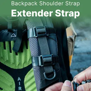 Adjustable Outdoor Backpack Shoulder Strap Extender Buckle, D-Ring Hanging Loop Accessory, Extra Storage Capacity, Fits Flashlight/hiking Poles/water Bottle
