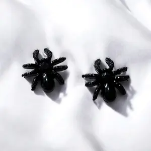 Black Spider Stud Earrings