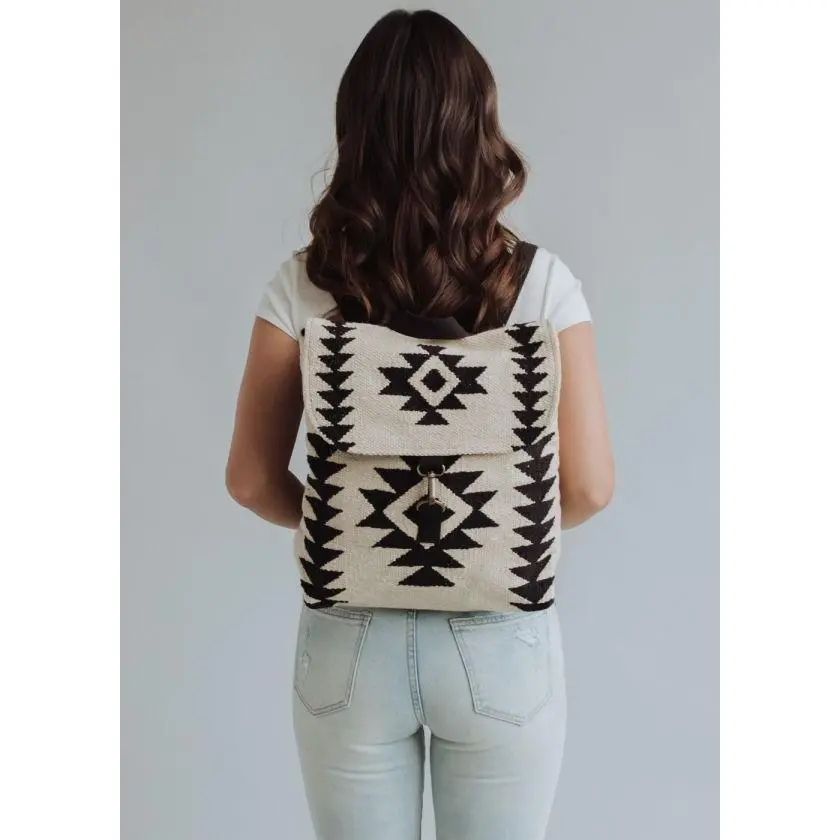 Aztec Motifs All-Over Print Cactus Trail Backpack for Adults, Lightweight Everyday Adventures & Shopping Bag, 14"x11.5"x4.5", Adjustable Shoulder Straps