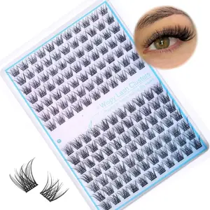 Short Lash Clusters Wispy C Curl Eyelash Clusters 10-12MM Individual Eyelashes Natural Cluster Eyelash Extensions Natural Looking Cluster Lashes by（154PCS, C Curl, 10-12mm)