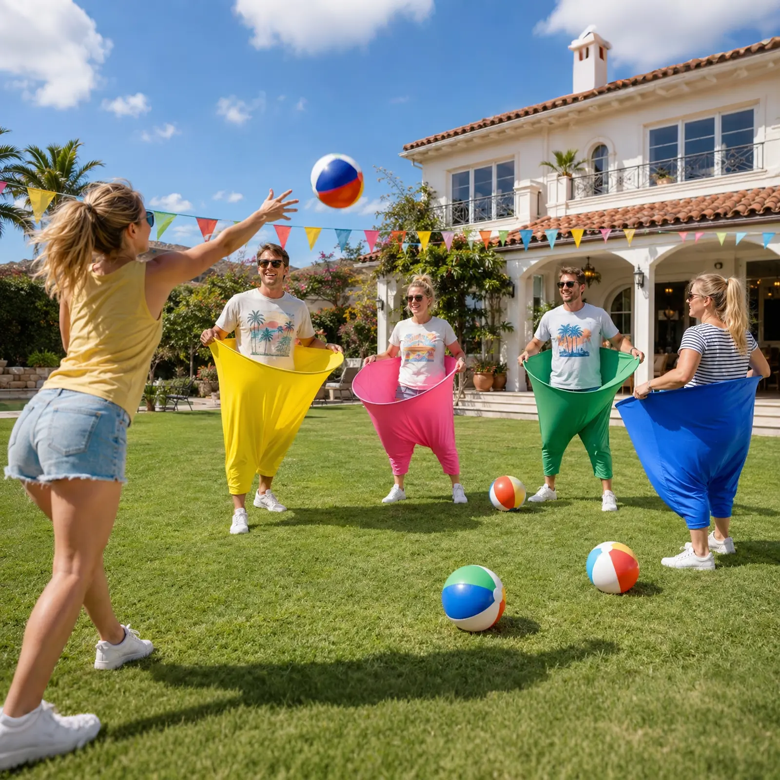 Granny Pants Outdoor Game Kit - Colorful Set, Portable Pack for Adults, Hilarious Party Game Includes Bouncy Balls and Pump