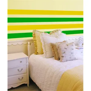 212 MAIN Removable Self-Adhesive Yellow Simple Stripes Wall Borders - Decorative DIY Needlework & Hobbies Wall Decor Accessory