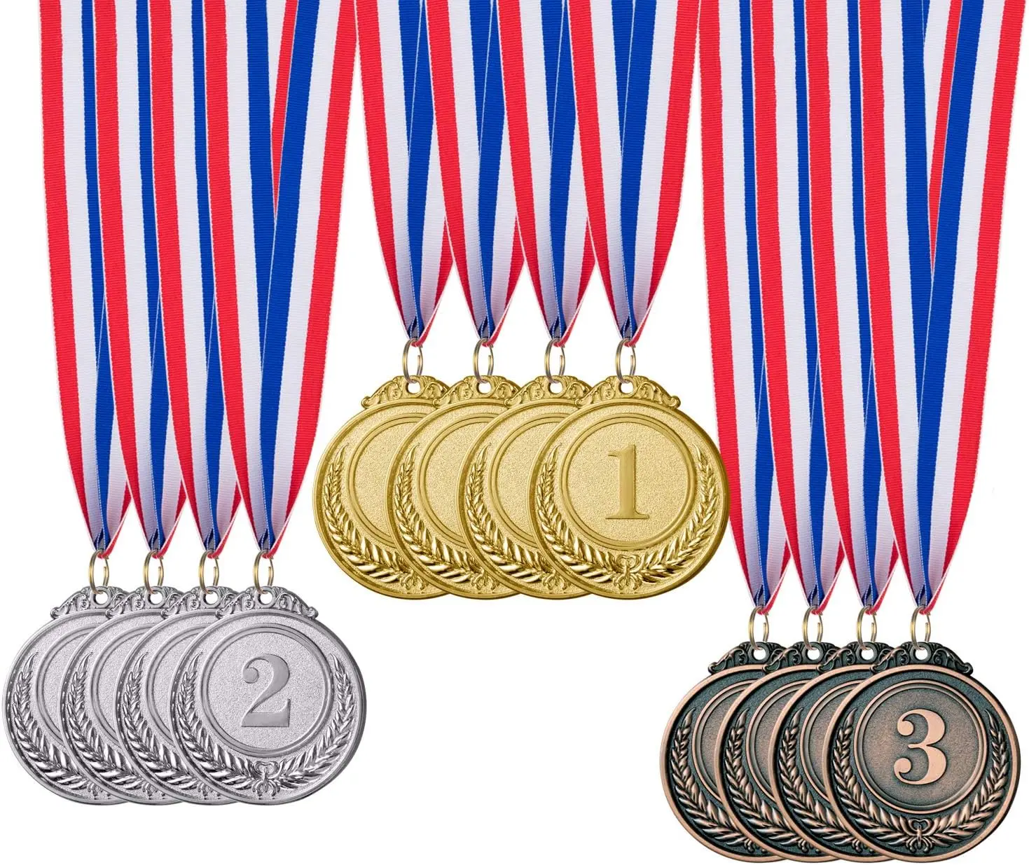 2 Pieces Gold Silver Bronze Award Medals-Winner Medals Gold Silver Bronze Prizes for Competitions, Party,Olympic Style, 2 Inches