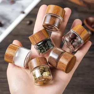 2pcs 10m Glass Storage Jars with Plastic Lids, Multifunctional Food Storage Mini Sealed Containers, Ideal for Spices, Coffee Beans, Dried Flowers, Tea Leaves