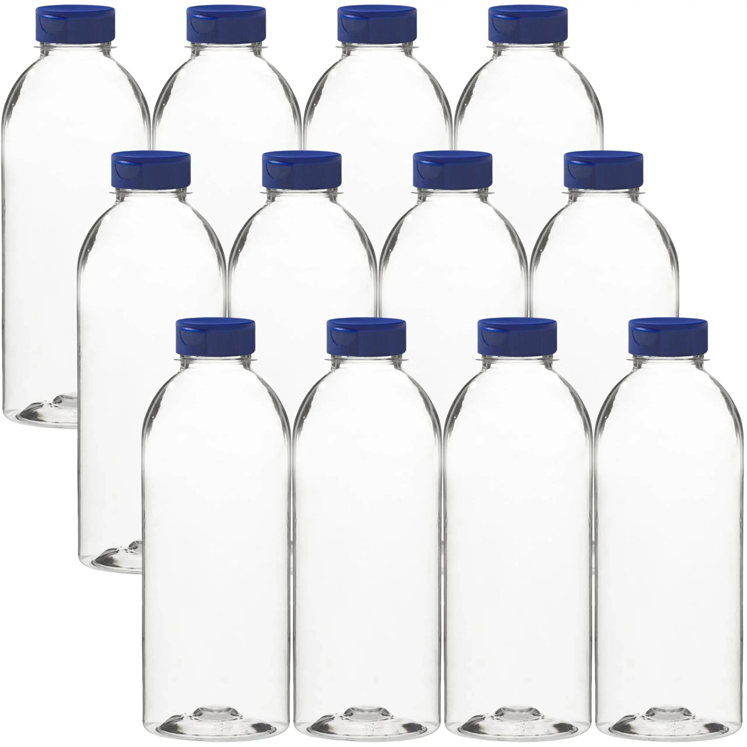 Clear Plastic Bottles 20oz PET Bottle with Flip-top Caps Made in USA - Pack of 12