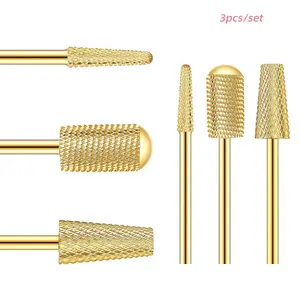 Nail Drill Bits Set, 3 Counts/set Nail Drill Bit, Professional Manicure & Pedicure Tool for Home & Salon Use, Christmas Gift
